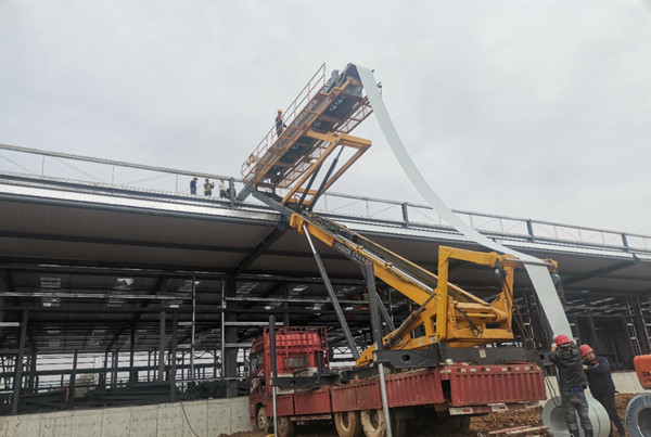 陜煤建設漢中分公司城固綜合智慧物流園1#分揀廠房進展順利